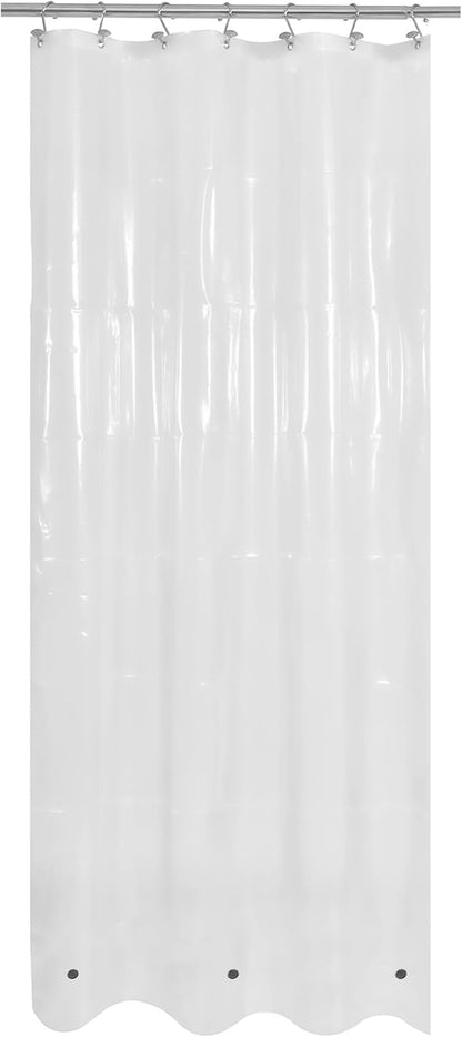 Mrs Awesome Stall Shower Curtain Liner 36x72, Clear | 3 Bottom Magnets,7 Rustproof Grommets,PEVA Plastic Shower Liner for Bathroom Lightweight & Waterproof, 36 x 72