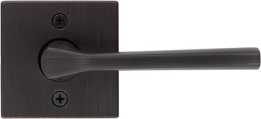 Kwikset Lisbon Single Sided Dummy Door Lever, Reversible Non-Turning Push/Pull Handle for Interior Use on Pantry, Closet, and French Doors, in Venetian Bronze