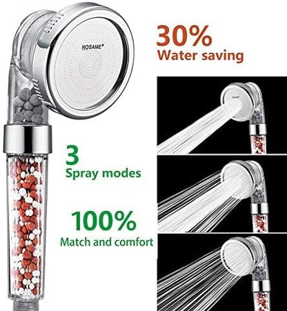 Nosame Shower Head, Filter Filtration High Pressure Water Saving 3 Mode Function Spray Handheld Showerheads 1.6 GPM for Dry Hair & Skin SPA | Filter Filtration High Pressure Water Saving 3 Mode Function Spray Handheld Showerheads 1.6 GPM for Dry Hair &...