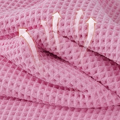 Microfiber Waffle Bath Towels, 4 Pieces, Soft, Absorbent, Fast Drying, Lint Free 430 GSM (27''x55''/68.58 cm x139.7 cm)