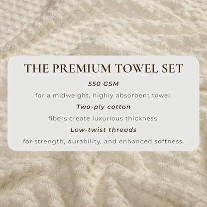 Great Bay Home Taupe Washcloths - 100% Cotton 6 Pack 13x13 Washcloth Set - Absorbent, Durable, Quick-Dry Face Towels for Bathroom (Oatmeal)
