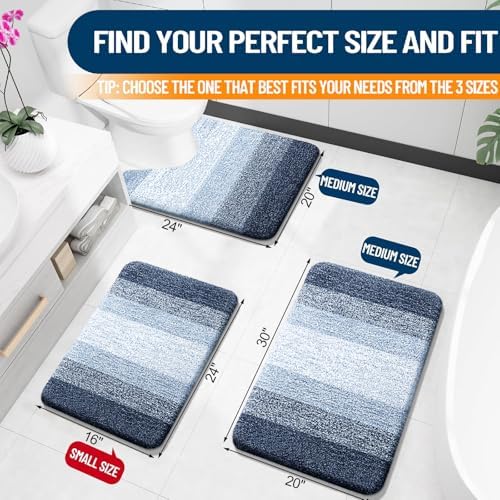 OLANLY Bathroom Rugs Mat 30x20, Extra Soft Absorbent Microfiber Bath Rugs