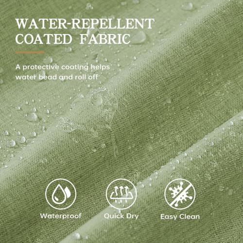 Furlinic Extra Long Scalloped Shower Curtain No Hook Boho Sage Green 72x96