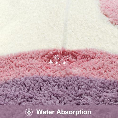 HAOCOO Bathroom Runner Rug, 18x47 inch, Microfiber Luxury Soft Non Slip Washable, Room Decor Aesthetic Long Rug for Indoor Doormat Tub Bedside Decor