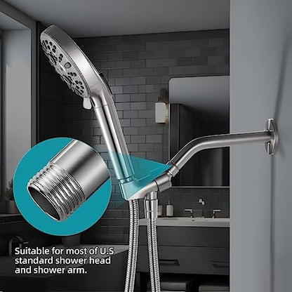 Cobbe Shower Arm with Flange and Teflon Tape, 6-Inches Wall Mounted Shower Pipe Arm 304 Stainless Steel Extension for Fixed Shower Head, Brushed Nickel