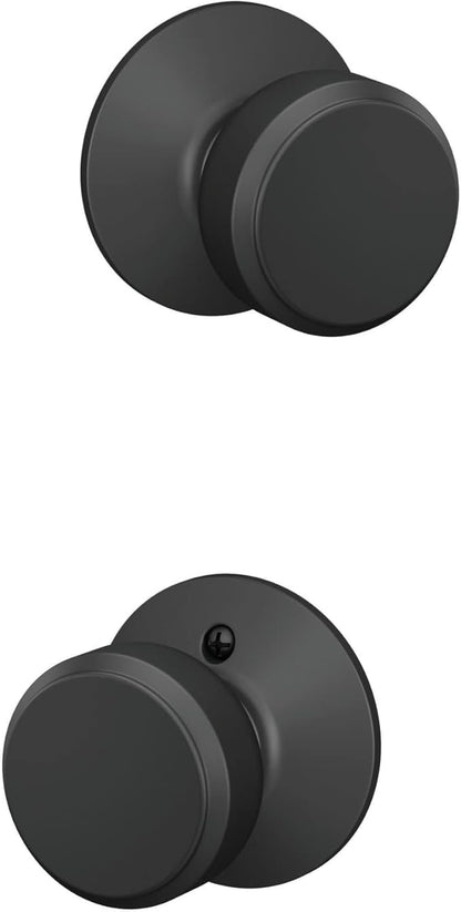 SCHLAGE F10 BWE 622 Bowery Door Knob, Hall & Closet Passage Lock, Matte Black (Pack of 4)