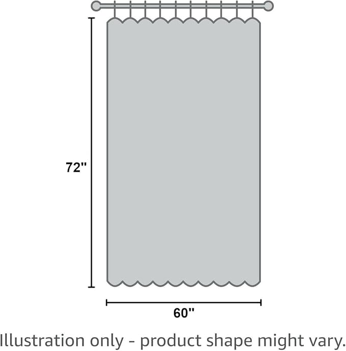 Creative Scents Fabric White Shower Curtain for Bathroom - 60" x 72" Spa, Hotel Luxury Matt Waffle Weave Square Design, Water Repellent, 230 GSM Weighty Cloth, for Decorative Bathroom Curtains