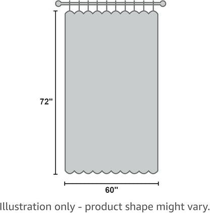 Creative Scents Fabric White Shower Curtain for Bathroom - 60" x 72" Spa, Hotel Luxury Matt Waffle Weave Square Design, Water Repellent, 230 GSM Weighty Cloth, for Decorative Bathroom Curtains