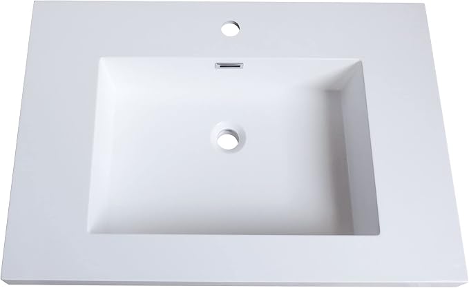 Dowell 31" Bathroom Sink,Single Bowl Vanity Basin,Rectangular Drop-In Bathroom Sink with Overflow,White-000 3122BP