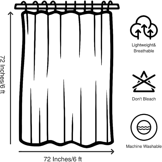 Boho Mid Century Shower Curtain, Modern Abstract with Hooks 72x72 | Rustproof Grommets, Quick Dry, Machine Washable, Premium Polyester, Waterproof Fabric, for Bathroom Bathtub Decor, Cream