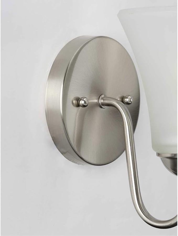 Progress Lighting Classic Collection 1-Light Etched Glass Traditional Bath Vanity Light Brushed Nickel
