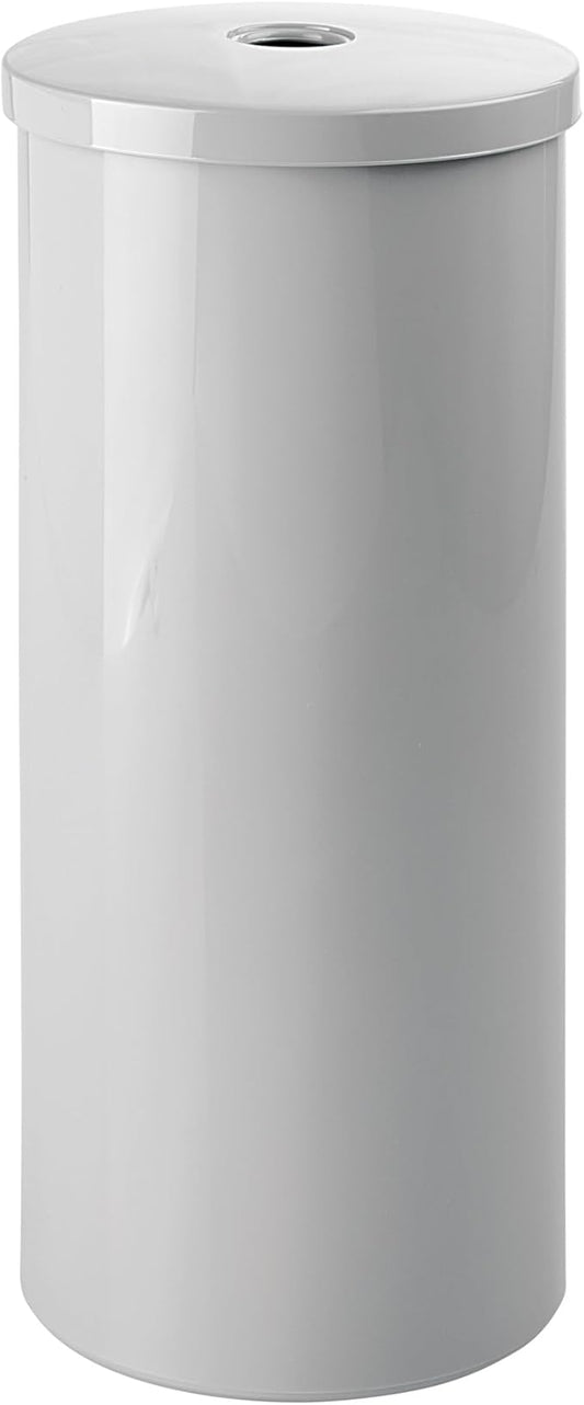 iDesign Freestanding Toilet Paper Canister with Lid for 3 Extra Rolls, Gray, Made in USA