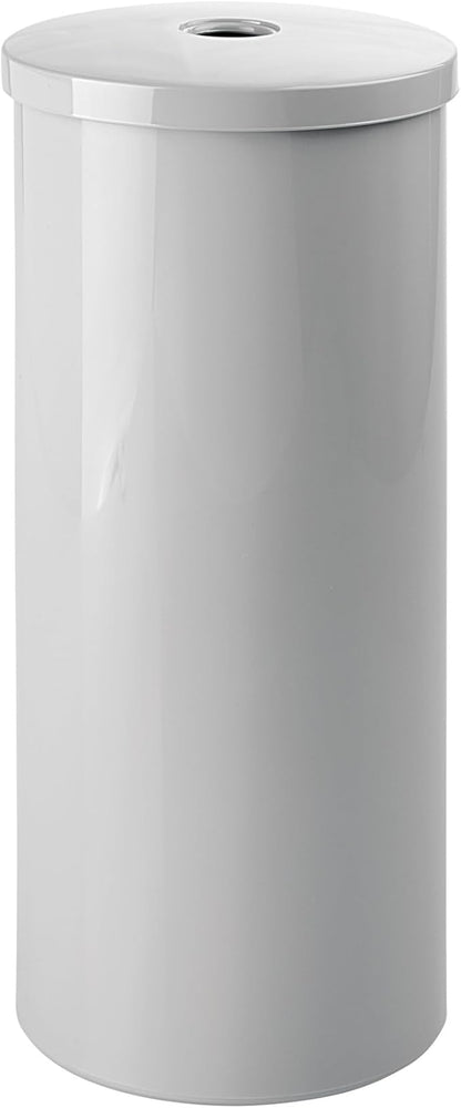 iDesign Freestanding Toilet Paper Canister with Lid, Gray | For 3 Extra Rolls, Made in USA