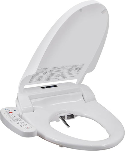 LINKLIFE Bidet Toilet Seat Electric Warm Water Bidet with Warm Air Drying, Heated Seat Bidets with Self-cleaning Nozzle Temperature Adjustable White (Round)
