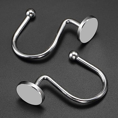 CHICTIE Chrome Shower Curtain Hooks, Rustproof Shower Curtain Rings for Bathroom, Metal Shower Hooks for Shower Curtain Rod, Modern Decorative Shower Curtain Hangers Set of 12, Round Heavy Duty Design