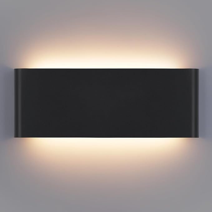 15"Modern LED vanity light,20W Dimmable 5 CCT (3000K-6500K) Adjustable Wall Lamp,Up and Down Wall Lighting,Indoor Wall Sconce for Bedroom,Staircase,Hallway,Dressing Table,1 Pack（Black）