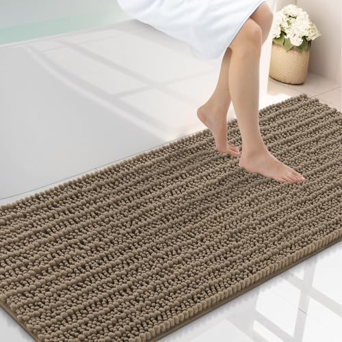 Smiry Bathroom Rugs 59X24, Extra Soft Rubber Backing Chenille Bath Mats