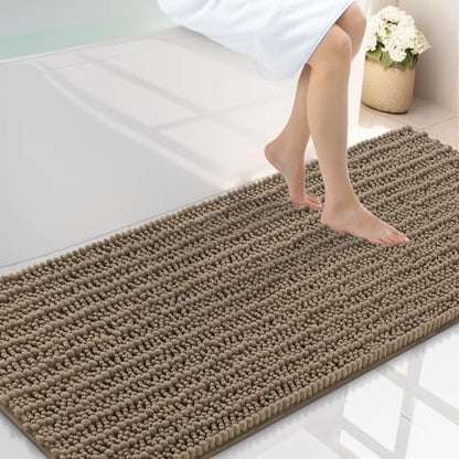 Smiry Bathroom Rugs 59X24, Extra Soft Rubber Backing Chenille Bath Mats