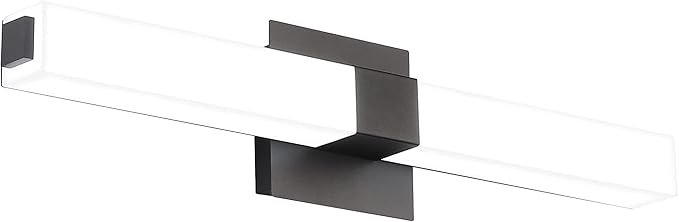 Bathroom Vanity Light Black - 24 inch Modern Vanity Lights for Bathroom - 18W LED Bath Lights Over Mirror Cool White Light 6000K