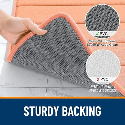 OLANLY Memory Foam Large Bath Mat 40x24, Super Soft Absorbent Bathroom Rugs