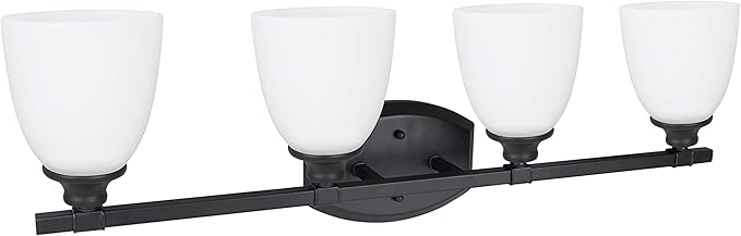 Aspen Creative 62213, Four-Light Metal Bathroom Vanity Wall Light Fixture, 30-3/4" Wide, Transitional Design in Oil Rubbed Bronze