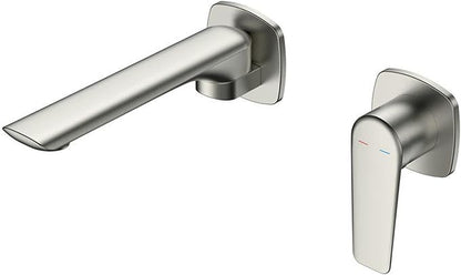 BiaoTeng Concealed Faucet for Bathroom Sink Wall Mount Hot and Cold Faucets for Bathroom Sinks Single Handle Brass Brushed Nickel
