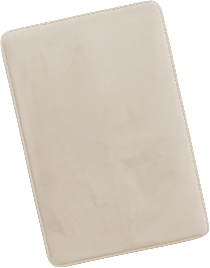 Clara Clark Bathroom Rugs, Velvet Memory Foam Bath Mat, Non-Slip Bath Rugs, Machine Wash, Dries Quickly, Ultra Soft Plush Bath Mats for Bathroom, 20 x 32, Linen