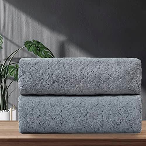 Ycosy 2 Pack Hand Towels Set 16"x31",Grey Towel Set for Bathroom,Quick Dry Thick and Highly Absorbent Hand Towel,Ultra Soft Microfibers Premium Towel Set for Bathroom Hotel,Spa,Gym