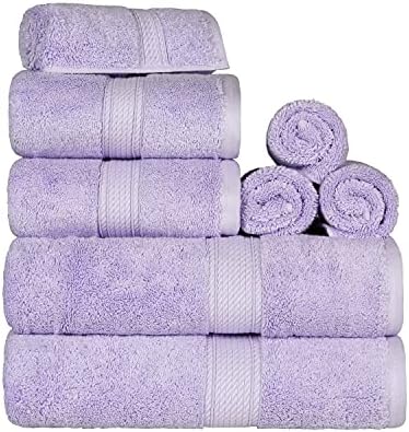 SUPERIOR Egyptian Cotton Ultra Plush & Absorbent, 8 Piece Set, Purple