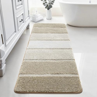 COSY HOMEER Bathroom Rugs 59x20,Ultra Soft Absorbent Bath Mat,Beige