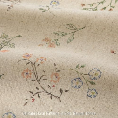 Floral Farmhouse Vintage Linen Shower Curtain French Country Decor 60Wx72H