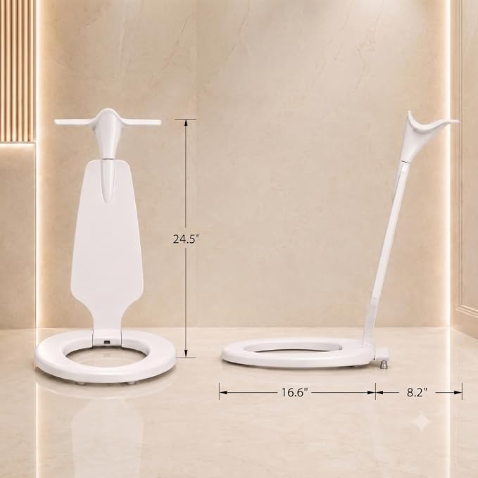 True Toilet® Toilet Seat with Urinal Attachment for Seniors, Special Needs & Medical Use – Splash-Free Hygiene Support Solution for Reduced Urine Splatter (Round)