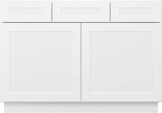 Furinno Shaker 2-Drawer Bath Vanity Cabinet Without Top, Ready to Assemble, 21 D x 48 W x 34.5 H, White