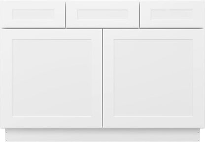 Furinno Shaker 2-Drawer Bath Vanity Cabinet Without Top, Ready to Assemble, 21 D x 48 W x 34.5 H, White