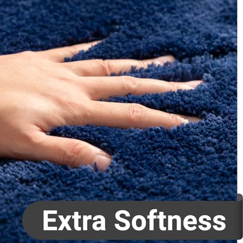 DEXDE Bathroom Rugs Runner Non-Slip Mat for Bathroom Floor, 24X72 Blue