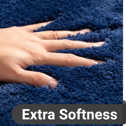 DEXDE Bathroom Rugs Non-Slip Mat for Bathroom Floor Shower 24x36 Navy Blue