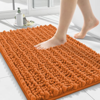 Smiry Bathroom Rugs 24X16, Extra Soft Rubber Backing Chenille Bath Mats