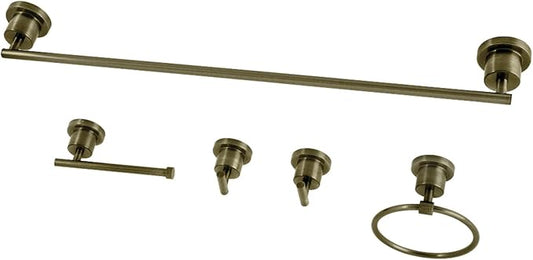 Kingston Brass BAH82134478AB Concord 5-Piece 24-Inch Towel Bar Bathroom Accessory Set in Antique Brass
