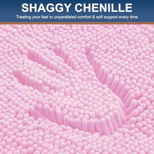 Smiry Bathroom Rugs 47X24, Luxury Chenille Extra Soft Absorbent Bath Mat