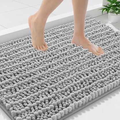 Smiry Bathroom Rugs 30X20, Extra Soft Rubber Backing Chenille Bath Mats
