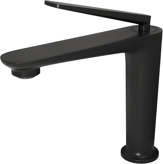 Bathroom Faucet Matte Black, One Hole Single Handle Vessel Sink Faucet, Brass Bathroom Faucet for Vanity Sink Restroom Guestroom RVs