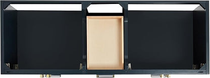 ARIEL Stafford 60-inch Bathroom Vanity with Sink,Solid Wood, 1.5-inch Italian Carrara Marble Countertop, Double Rectangular Porcelain Sink, 4 Soft Closing Doors, 6 Dovetail Drawers, Midnight Blue