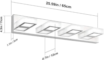 Ralbay LED Modern Vanity Light Bathroom Vanity Lights Over Mirror Acrylic Bathroom Wall Light Fixtures Cool White 6000K