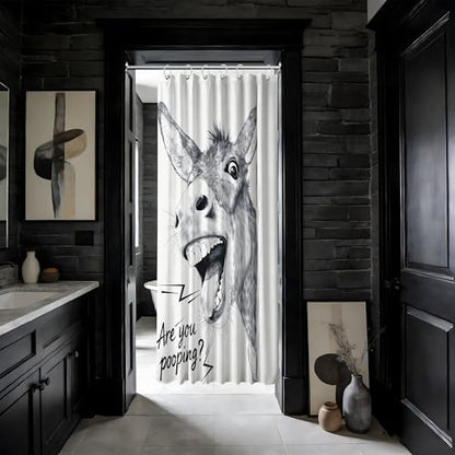 Small Stall Shower Curtain Rv Funny Donkey Cute, 48 x 72 Inchs
