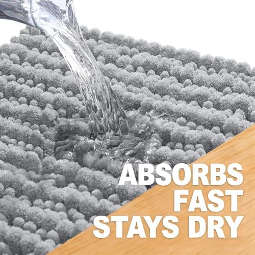 OLANLY Bathroom Runner Rugs 47x24, Thick Soft Absorbent Chenille Bath Rugs