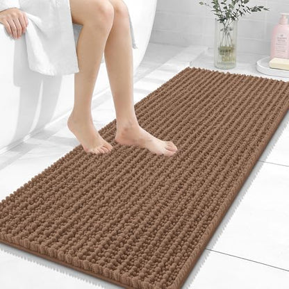 OLANLY Bathroom Runner Rugs 47x20, Thick Soft Absorbent Chenille Bath Rugs