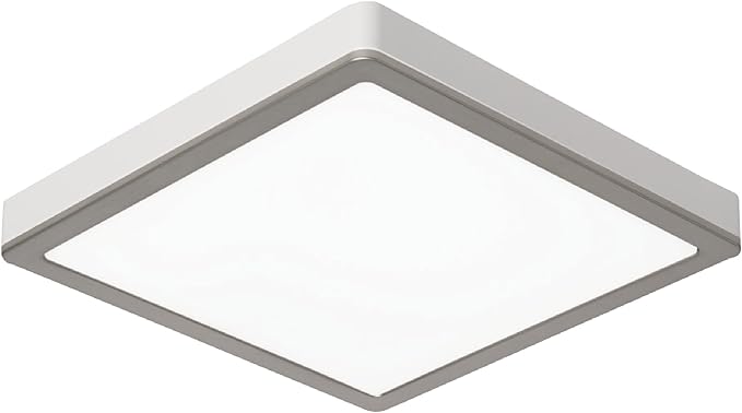 Homewerks 7105-12-BN Bathroom Fan with Light 100-CFM 2 Sones Square Ventilation Fan Dimmable LED Light and Magnetic Trim Ring Brushed Nickel