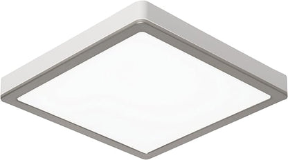 Homewerks 7105-12-BN Bathroom Fan with Light 100-CFM 2 Sones Square Ventilation Fan Dimmable LED Light and Magnetic Trim Ring Brushed Nickel