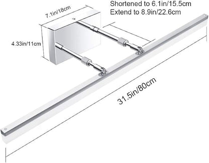 Aipsun 31.5 inch LED Vanity Lights Adjustable Bathroom Light Fixtures Bathroom Lighting Fixture Over Mirror Chrome Modern Vanity Lighting 5500K