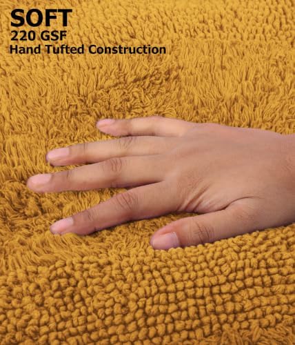 COTTON CRAFT Bath Rugs - 2 Pack Large 20x30 Plush Bath Mats - Golden Rod